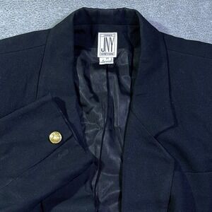 JNY Jones New York Double Breasted Wool Blend Blazer Buttons‎ Black Women's 14